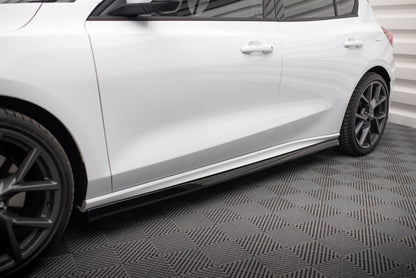 Seitenschweller Ansatz (Paar) V.5 passend für Ford Focus ST / ST-Line Mk4 FL schwarz Hochglanz