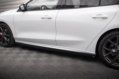 Seitenschweller Ansatz (Paar) V.5 passend für Ford Focus ST / ST-Line Mk4 FL schwarz Hochglanz