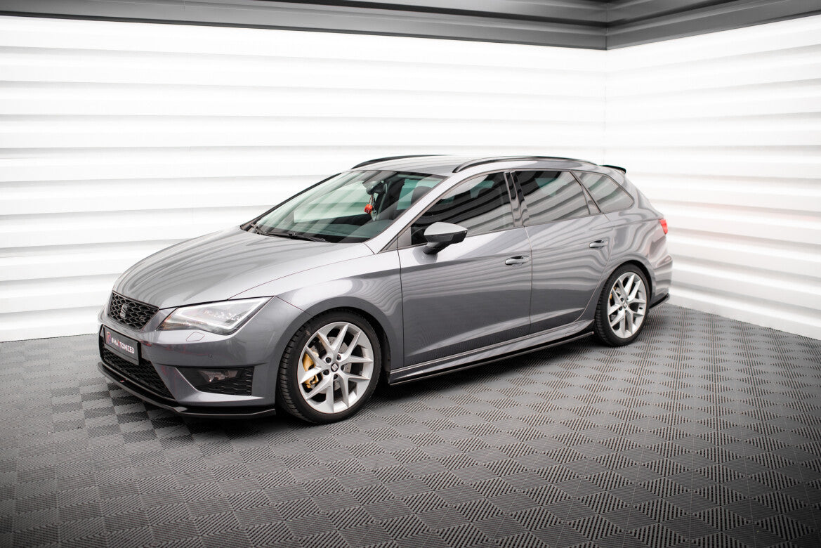 Seitenschweller Ansatz (Paar) V.5 passend für Seat Leon CUPRA / FR / Standard Mk3 / Mk3 FL schwarz Hochglanz