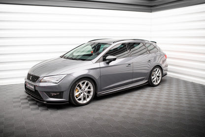 Seitenschweller Ansatz (Paar) V.5 passend für Seat Leon CUPRA / FR / Standard Mk3 / Mk3 FL schwarz Hochglanz