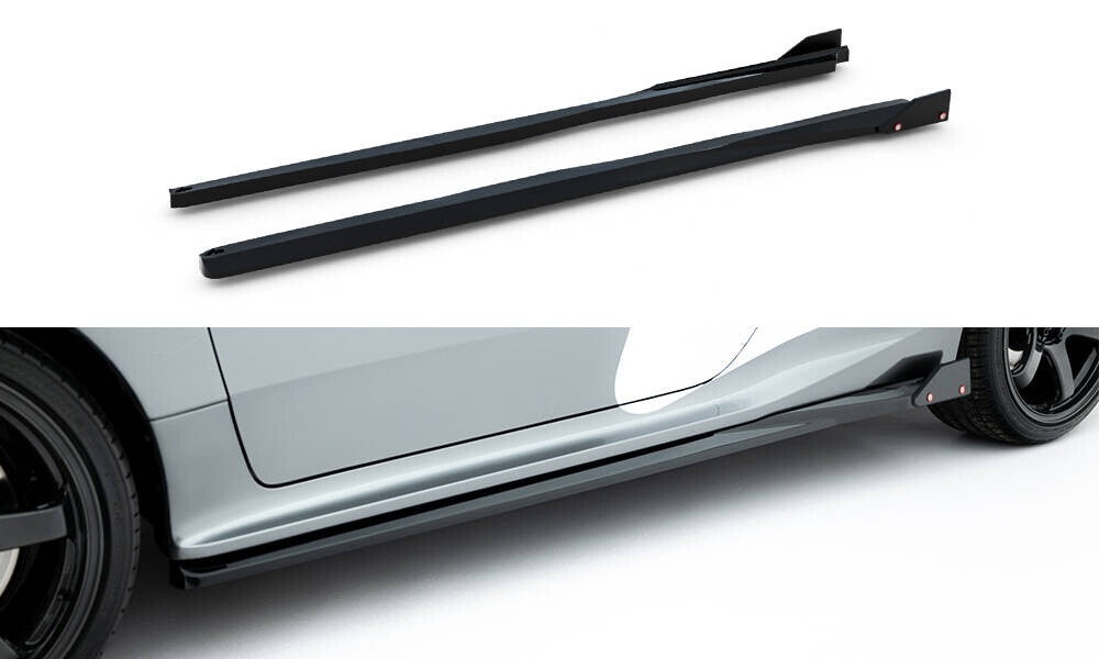 Seitenschweller Ansatz passend für Toyota GR Yaris Mk4 FL schwarz Hochglanz + Flaps matt