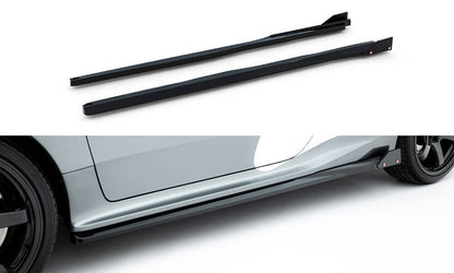 Seitenschweller Ansatz passend für Toyota GR Yaris Mk4 FL schwarz Hochglanz + Flaps matt