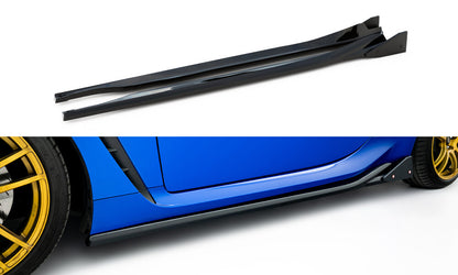 Seitenschweller Ansatz V.1 passend für Subaru BRZ Mk2 schwarz Hochglanz + Flaps matt