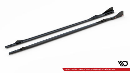 Seitenschweller Ansatz V.2 passend für BMW 2 Coupe M-Paket / M240i G42 schwarz Hochglanz + Flaps matt