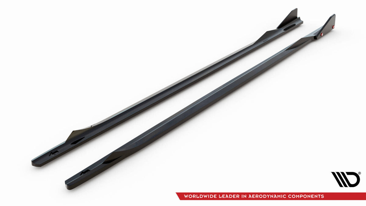 Seitenschweller Ansatz V.2 passend für BMW 2 Coupe M-Paket / M240i G42 schwarz Hochglanz + Flaps matt
