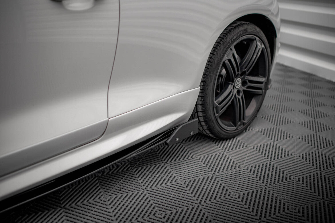 Seitenschweller Ansatz V.2 passend für VW Scirocco R Mk3 schwarz Hochglanz + Flaps matt