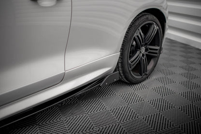Seitenschweller Ansatz V.2 passend für VW Scirocco R Mk3 schwarz Hochglanz + Flaps matt
