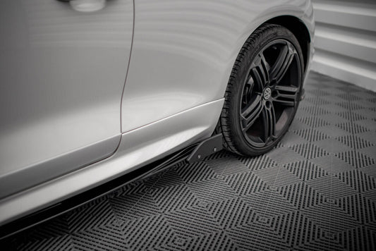 Seitenschweller Ansatz V.2 passend für VW Scirocco R Mk3 schwarz Hochglanz + Flaps matt