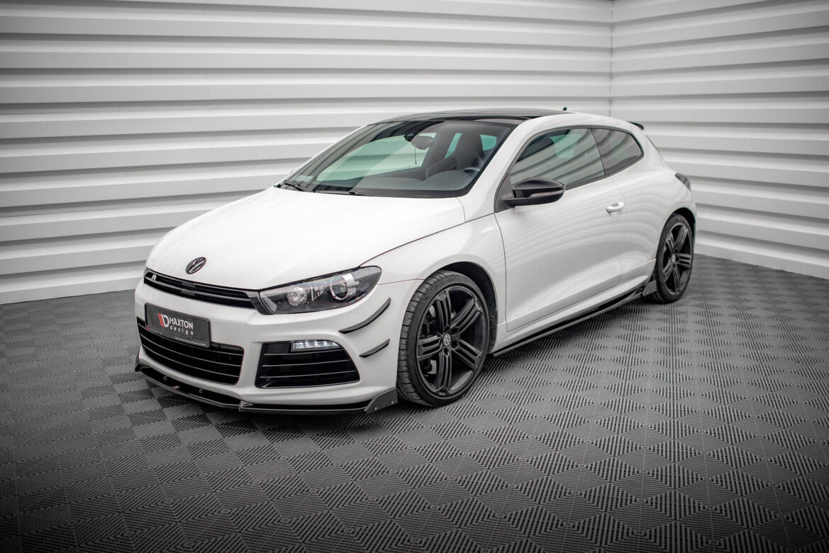 Seitenschweller Ansatz V.2 passend für VW Scirocco R Mk3 schwarz Hochglanz + Flaps matt