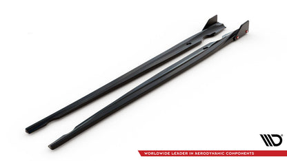 Seitenschweller Ansatz V.2 passend für VW Scirocco R Mk3 schwarz Hochglanz + Flaps matt