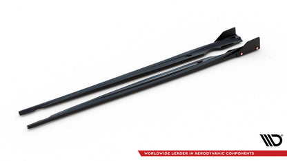 Seitenschweller Ansatz V.2 passend für VW Scirocco R Mk3 schwarz Hochglanz + Flaps matt