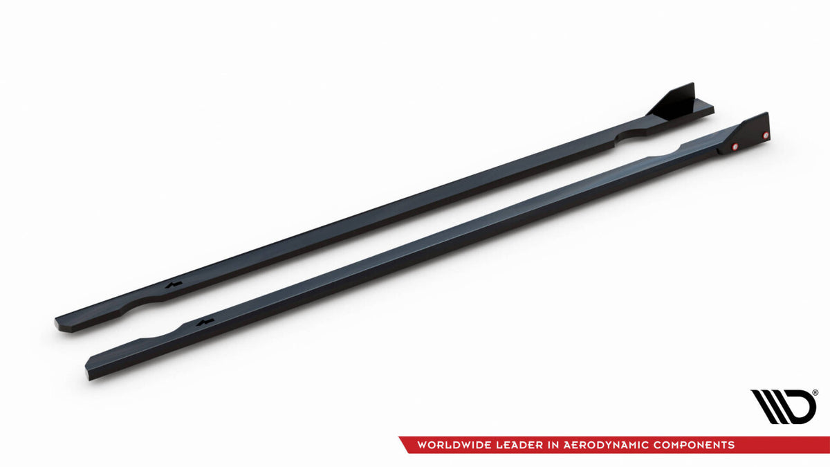 Seitenschweller Ansatz V.3 passend für VW Golf R / R-Line Mk7 schwarz Hochglanz + Flaps matt