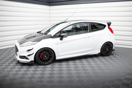 Seitenschweller Ansatz V.4 passend für Ford Fiesta ST / ST-Line Mk7 schwarz Hochglanz + Flaps matt