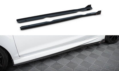 Seitenschweller Ansatz V.4 passend für Ford Fiesta ST / ST-Line Mk7 schwarz Hochglanz + Flaps matt