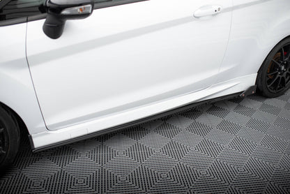 Seitenschweller Ansatz V.4 passend für Ford Fiesta ST / ST-Line Mk7 schwarz Hochglanz + Flaps matt