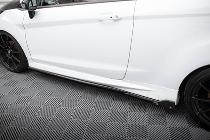 Seitenschweller Ansatz V.4 passend für Ford Fiesta ST / ST-Line Mk7 schwarz Hochglanz + Flaps matt
