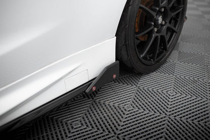 Seitenschweller Ansatz V.4 passend für Ford Fiesta ST / ST-Line Mk7 schwarz Hochglanz + Flaps matt