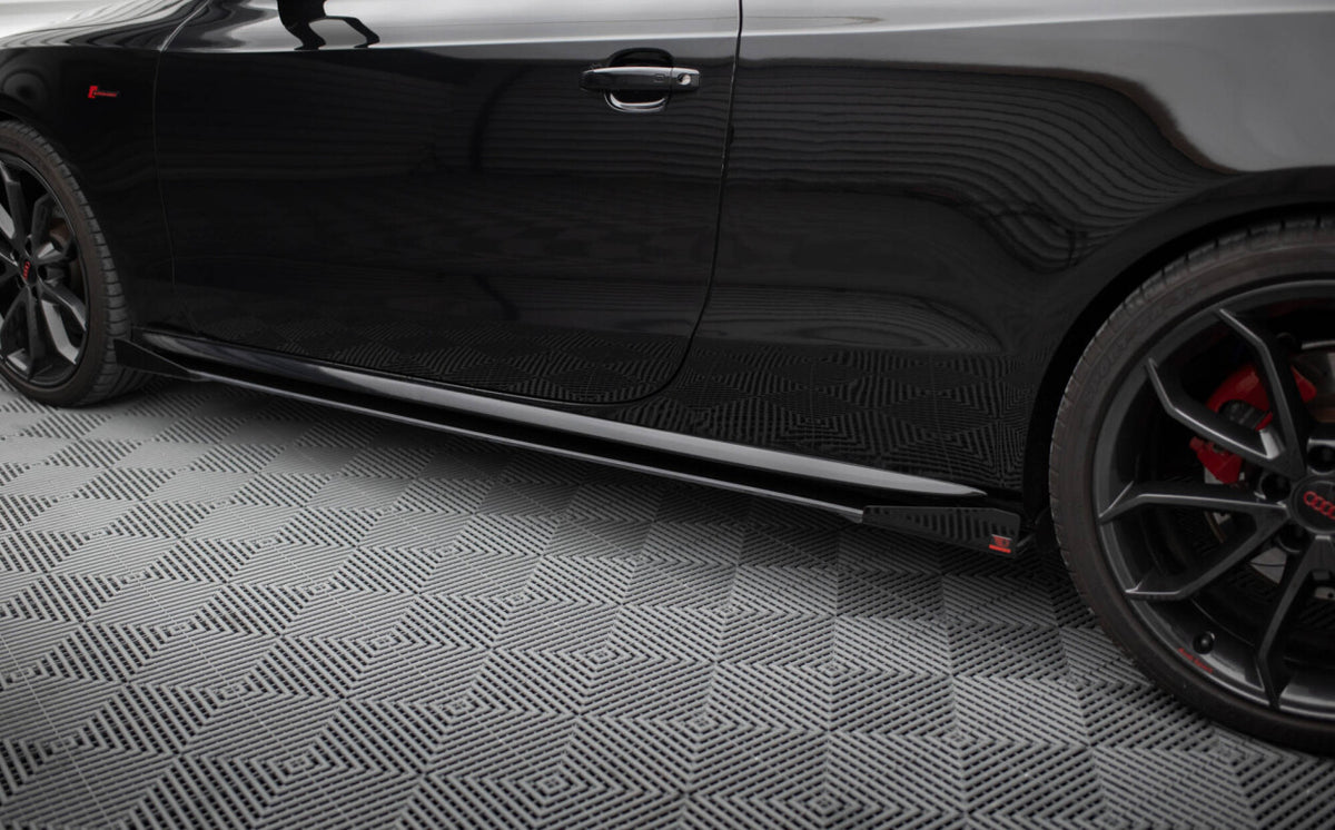 Seitenschweller Flaps passend für Audi A5 / A5 S-Line / S5 Coupe / Cabrio 8T / 8T FL schwarz Hochglanz