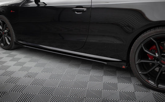 Seitenschweller Flaps passend für Audi A5 / A5 S-Line / S5 Coupe / Cabrio 8T / 8T FL schwarz Hochglanz