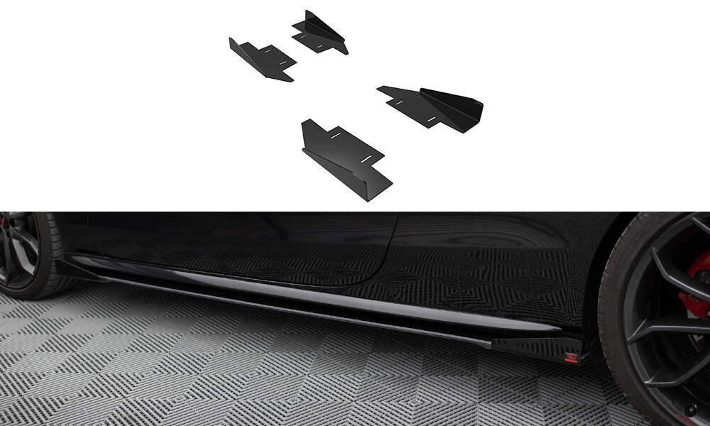 Seitenschweller Flaps passend für Audi A5 / A5 S-Line / S5 Coupe / Cabrio 8T / 8T FL schwarz Hochglanz