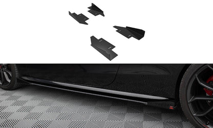 Seitenschweller Flaps passend für Audi A5 / A5 S-Line / S5 Coupe / Cabrio 8T / 8T FL schwarz Hochglanz