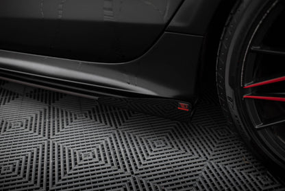 Seitenschweller Flaps passend für Audi A7 RS7 Look C7 schwarz Hochglanz