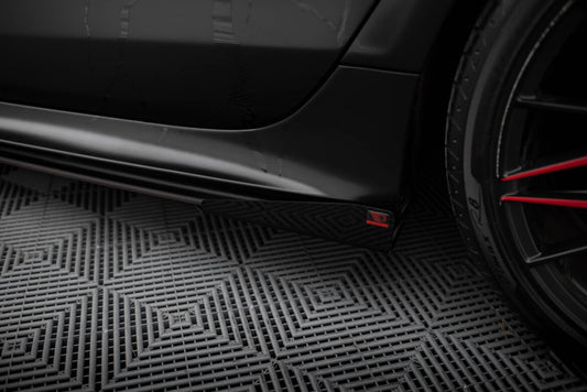 Seitenschweller Flaps passend für Audi A7 RS7 Look C7 schwarz Hochglanz