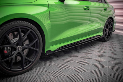 Seitenschweller Flaps passend für Audi RS3 Limousine 8Y schwarz Hochglanz