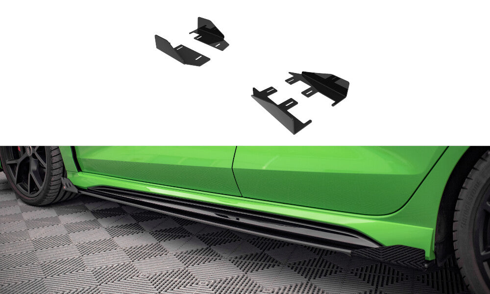 Seitenschweller Flaps passend für Audi RS3 Limousine 8Y schwarz Hochglanz
