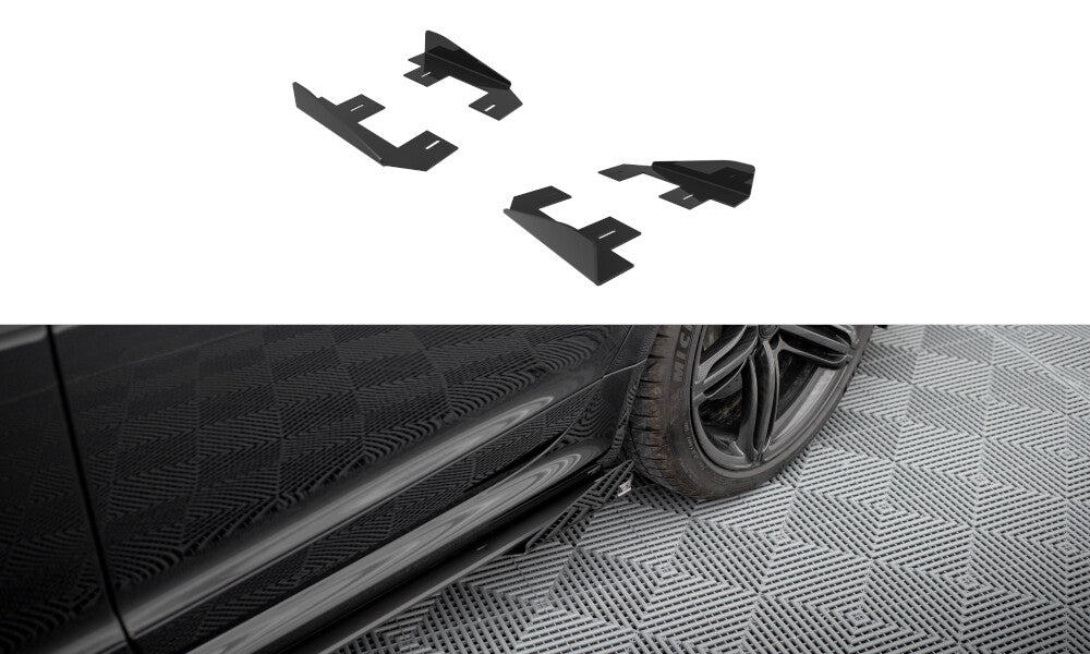 Seitenschweller Flaps passend für Audi RS6 Avant C6 schwarz Hochglanz