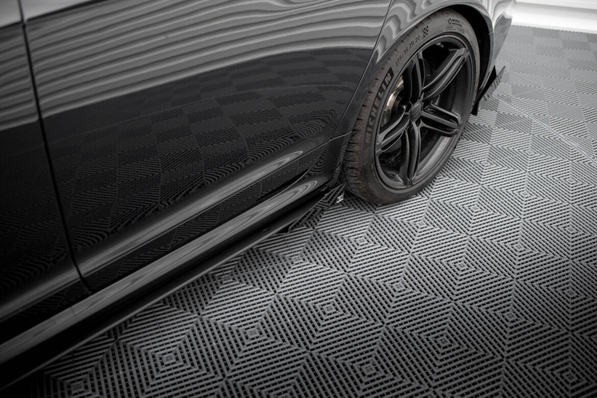 Seitenschweller Flaps passend für Audi RS6 Avant C6 schwarz Hochglanz