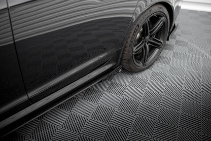 Seitenschweller Flaps passend für Audi RS6 Avant C6 schwarz Hochglanz