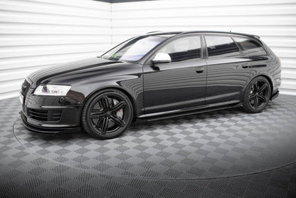 Seitenschweller Flaps passend für Audi RS6 Avant C6 schwarz Hochglanz