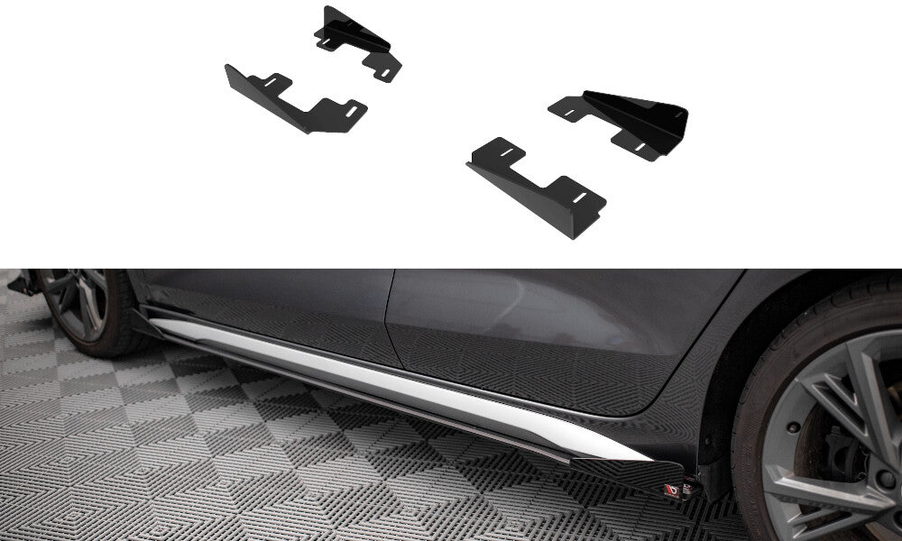 Seitenschweller Flaps passend für Audi S3 / A3 S-Line 8Y / 8Y FL schwarz Hochglanz