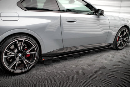 Seitenschweller Flaps passend für BMW 2 Coupe M-Paket / M240i G42 schwarz Hochglanz