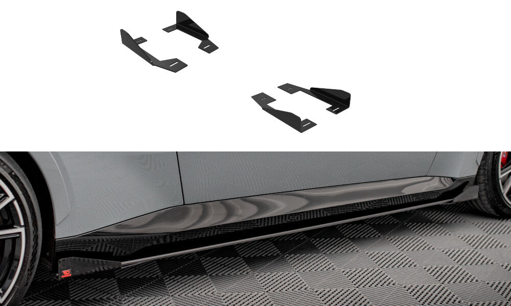 Seitenschweller Flaps passend für BMW 2 Coupe M-Paket / M240i G42 schwarz Hochglanz