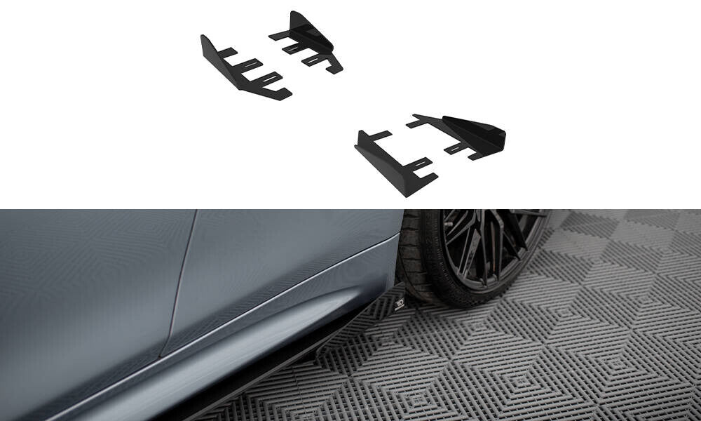 Seitenschweller Flaps passend für BMW 4er Coupe / Gran Coupe / Cabrio M-Paket F32 / F36 / F33 schwarz Hochglanz