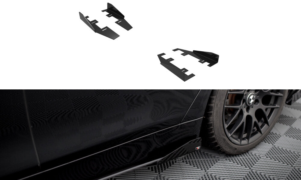 Seitenschweller Flaps passend für BMW 4er Gran Coupe F36 schwarz Hochglanz