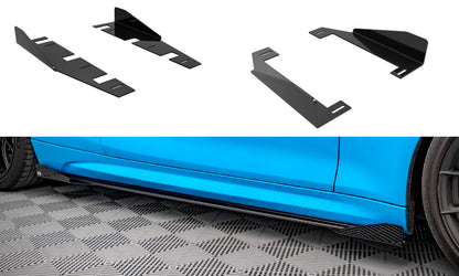 Seitenschweller Flaps passend für BMW M2 F87 schwarz Hochglanz