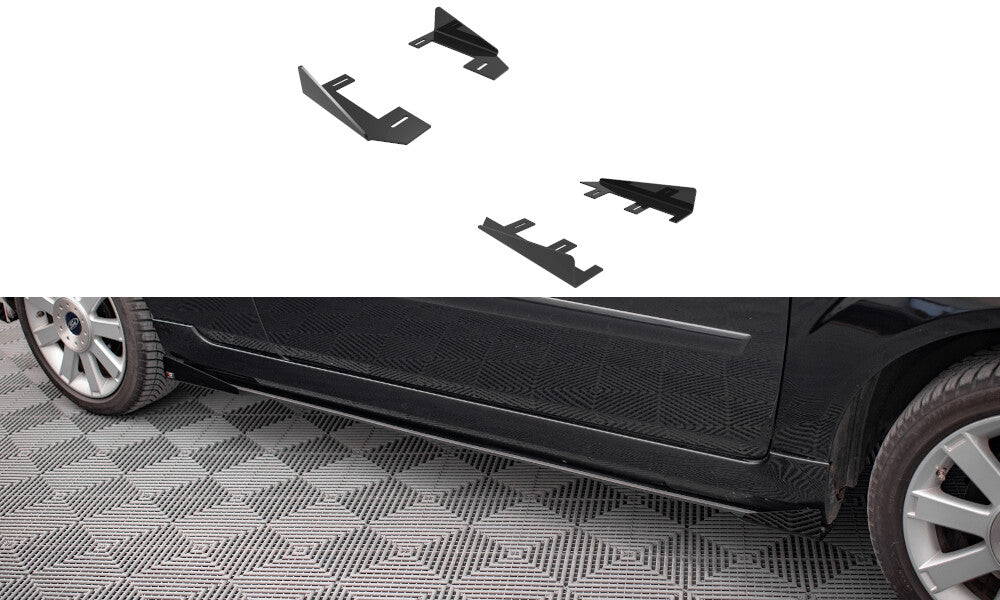 Seitenschweller Flaps passend für Ford Fiesta ST Mk6 schwarz Hochglanz