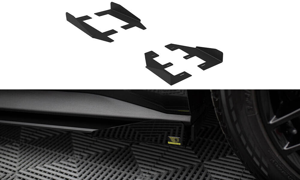 Seitenschweller Flaps passend für Ford Mustang GT Mk6 schwarz Hochglanz