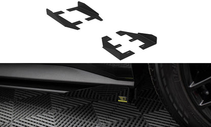Seitenschweller Flaps passend für Ford Mustang GT Mk6 schwarz Hochglanz