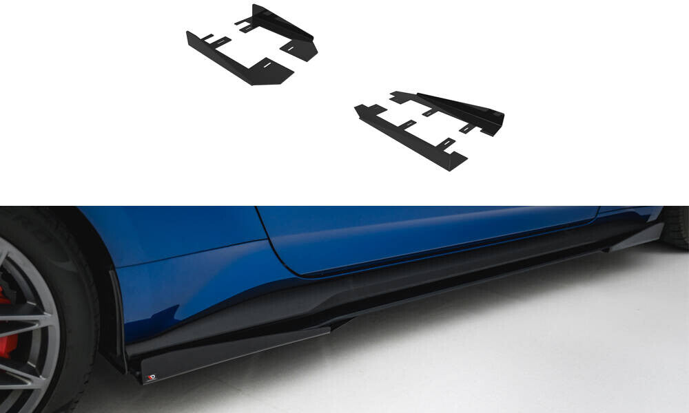 Seitenschweller Flaps passend für Ford Mustang GT Mk7 schwarz Hochglanz