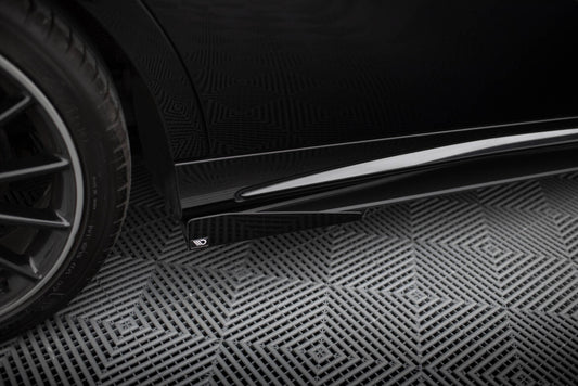Seitenschweller Flaps passend für Mercedes A AMG-Line W176 FL schwarz Hochglanz