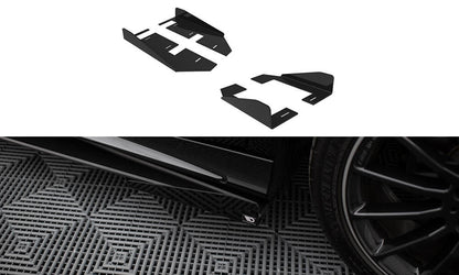 Seitenschweller Flaps passend für Mercedes A AMG-Line W176 FL schwarz Hochglanz