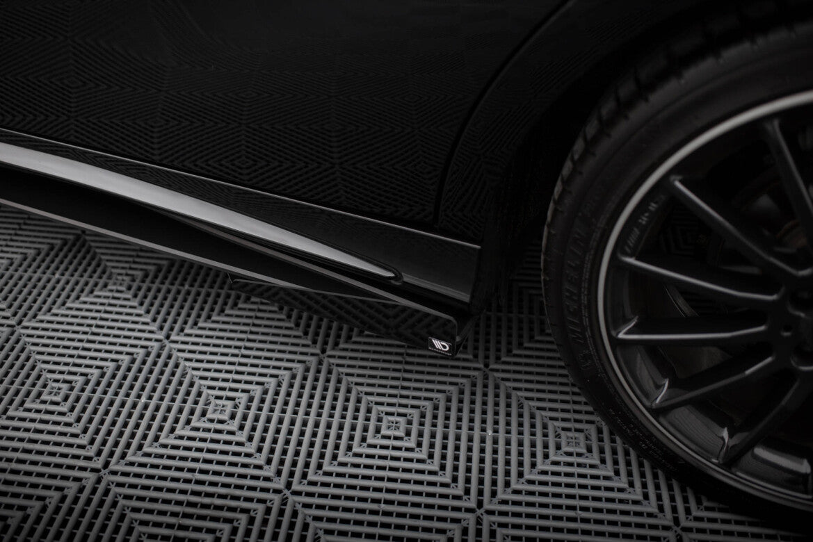 Seitenschweller Flaps passend für Mercedes A AMG-Line W176 FL schwarz Hochglanz