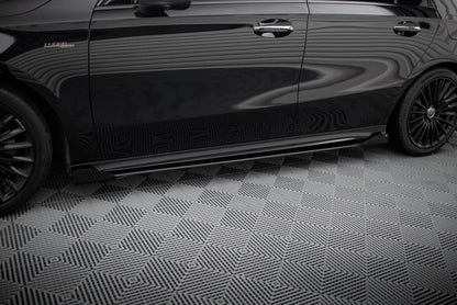 Seitenschweller Flaps passend für Mercedes-AMG A35 W177 FL schwarz Hochglanz