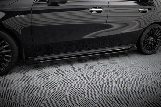 Seitenschweller Flaps passend für Mercedes-AMG A35 W177 FL schwarz Hochglanz