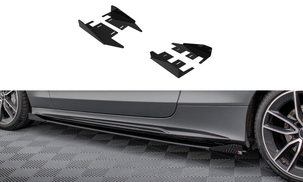 Seitenschweller Flaps passend für Mercedes-AMG C43 Coupe / Cabrio C205 FL / A205 FL schwarz Hochglanz
