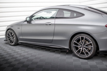 Seitenschweller Flaps passend für Mercedes-AMG C43 Coupe / Cabrio C205 FL / A205 FL schwarz Hochglanz